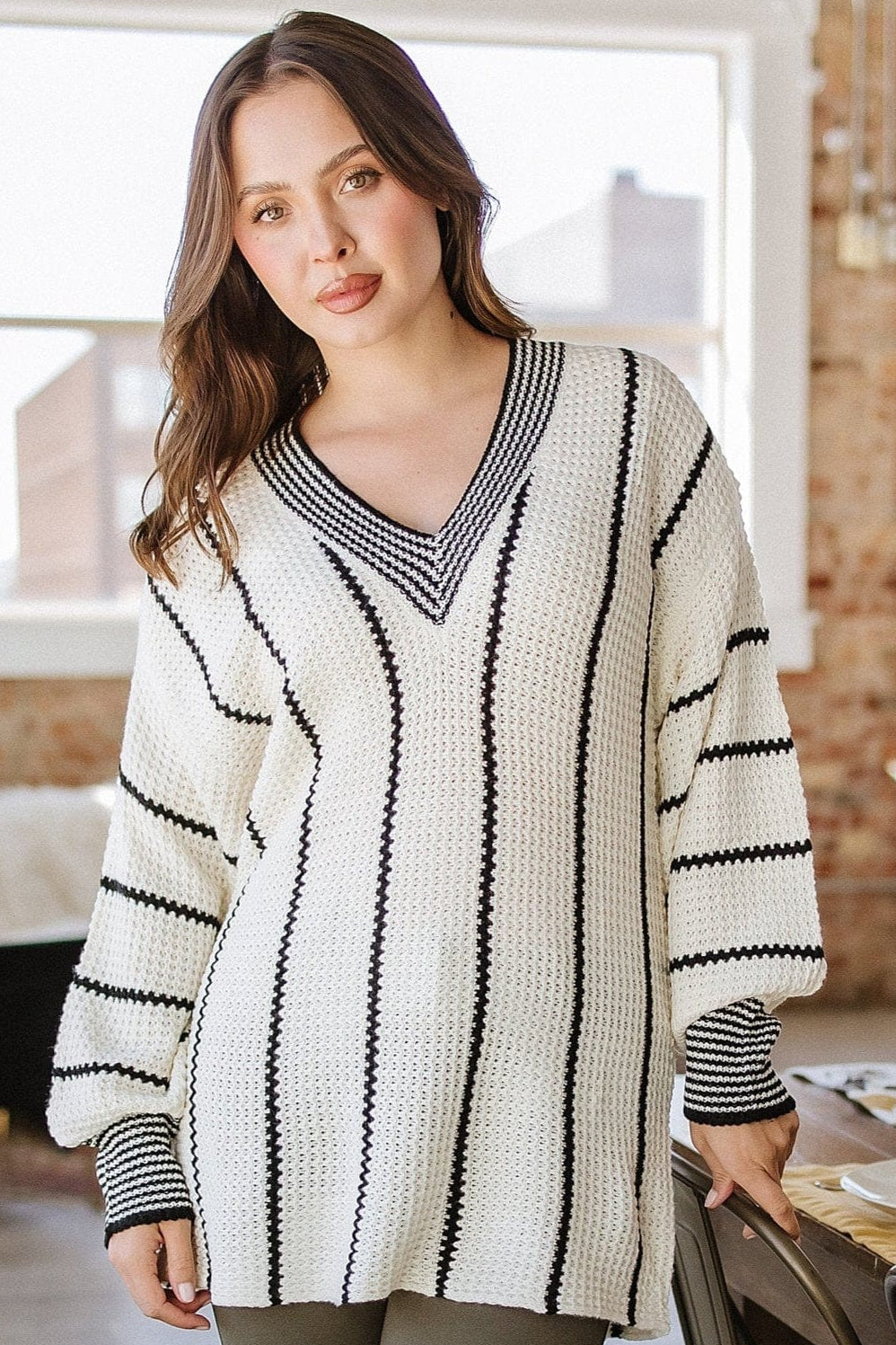 Ayden V-Neck Sweater Dress Multi 1