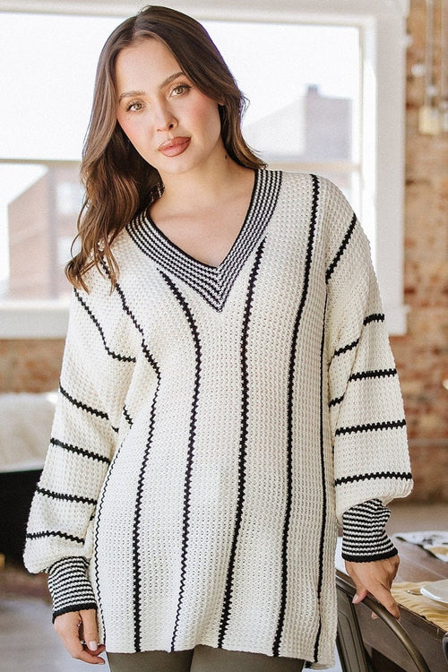 Ayden V-Neck Sweater Dress Multi 1
