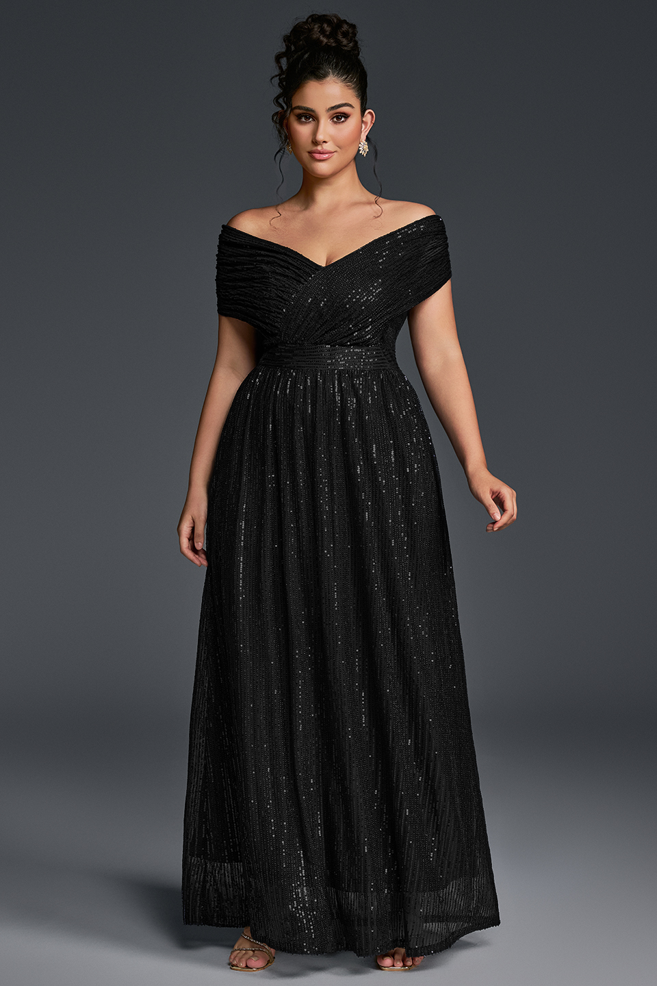 Valentina Sequin Maxi Dress in Emerald Green 3