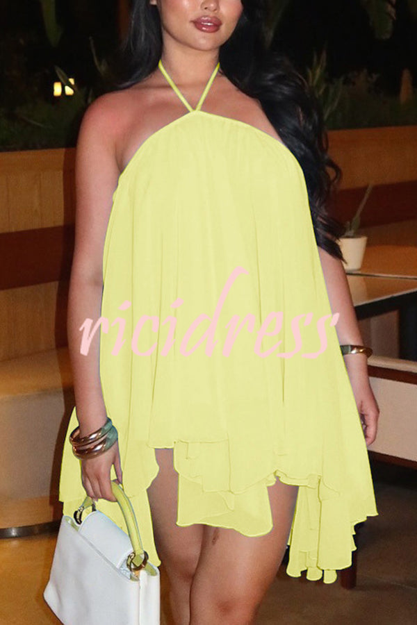 Margot Chiffon Halter Dress Pink 6