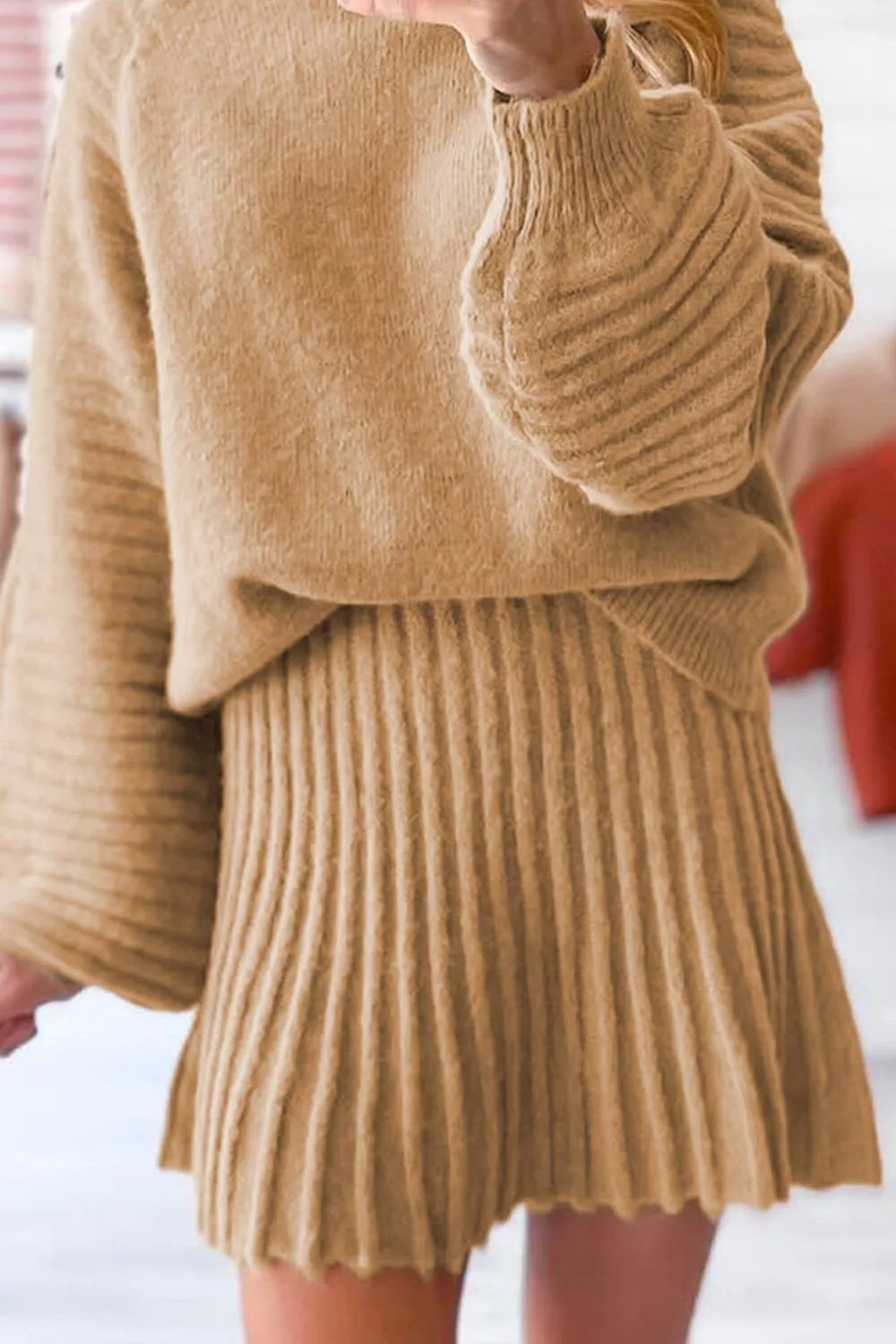 Margot Knit Sweater Set Tan 2