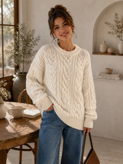 Margot Oversized Cable Knit Sweater Multi 1