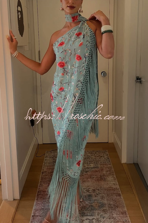 Ophelia Floral Halter Maxi Dress Multicolor 4