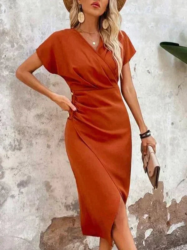 Eleanor V-Neck Midi Dress Ausschnitt 4