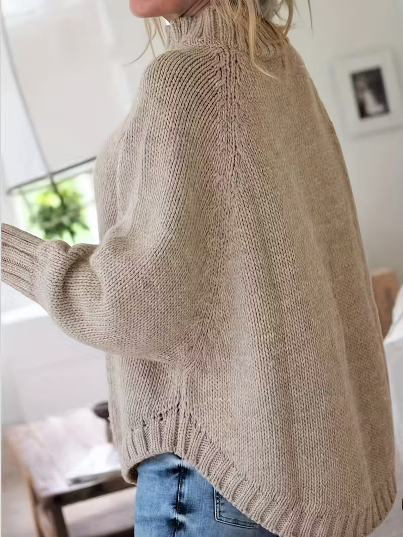 Pamella Cable Knit Oversized Sweater Dress Gray 2