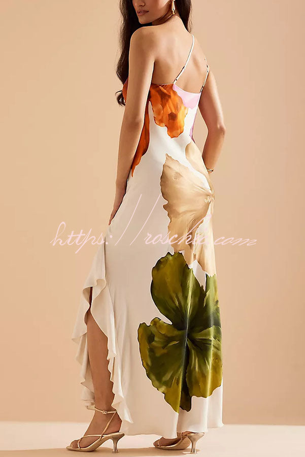 Margot Floral One-Shoulder Maxi Dress White 8