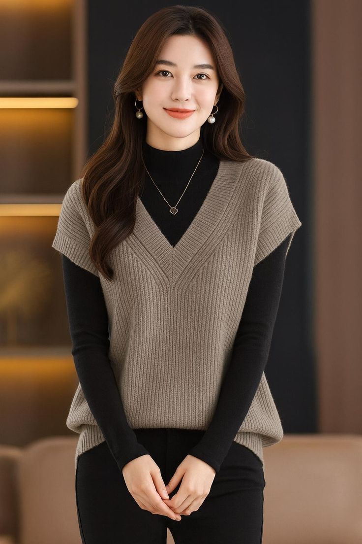 Margot V-Neck Knit Vest Multi 1