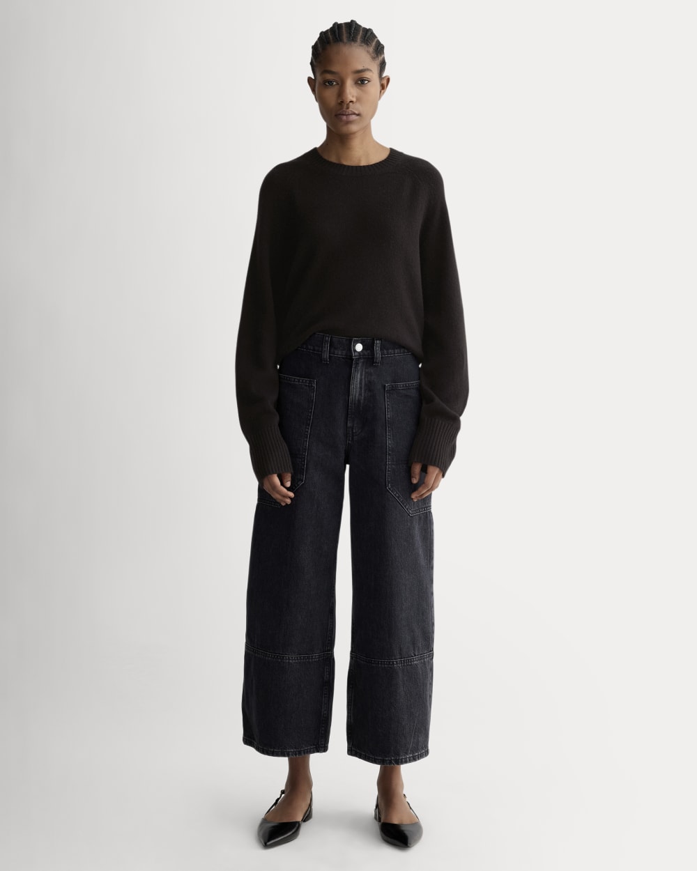 Margot Knit Sweater in Black Cashmere | Black 6