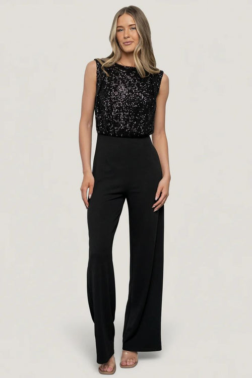 Niya Sequin Jumpsuit Black 1
