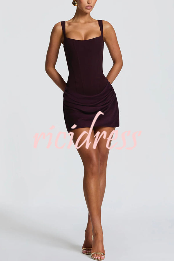 Theodora Satin Mini Dress White 5