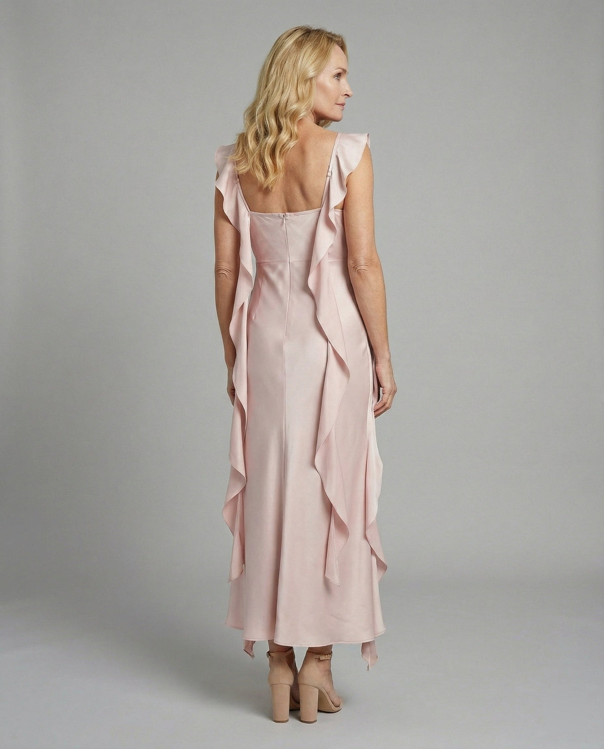 Isabelle Draped Satin Midi Dress Multi 4