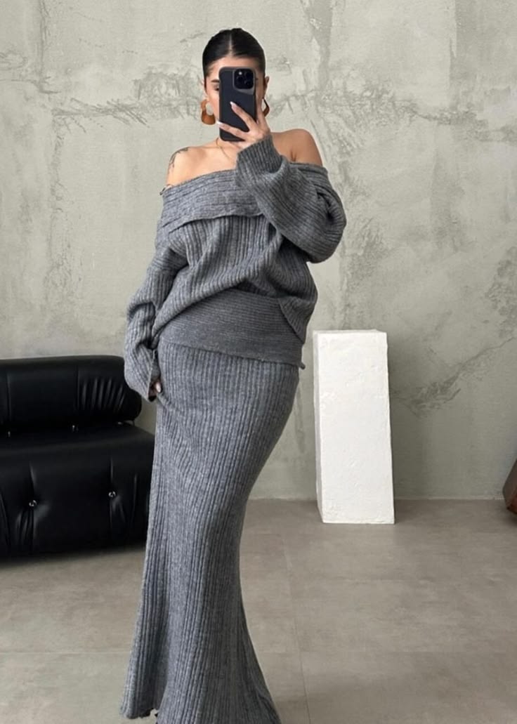 Margot Off-Shoulder Knit Set Multi 1