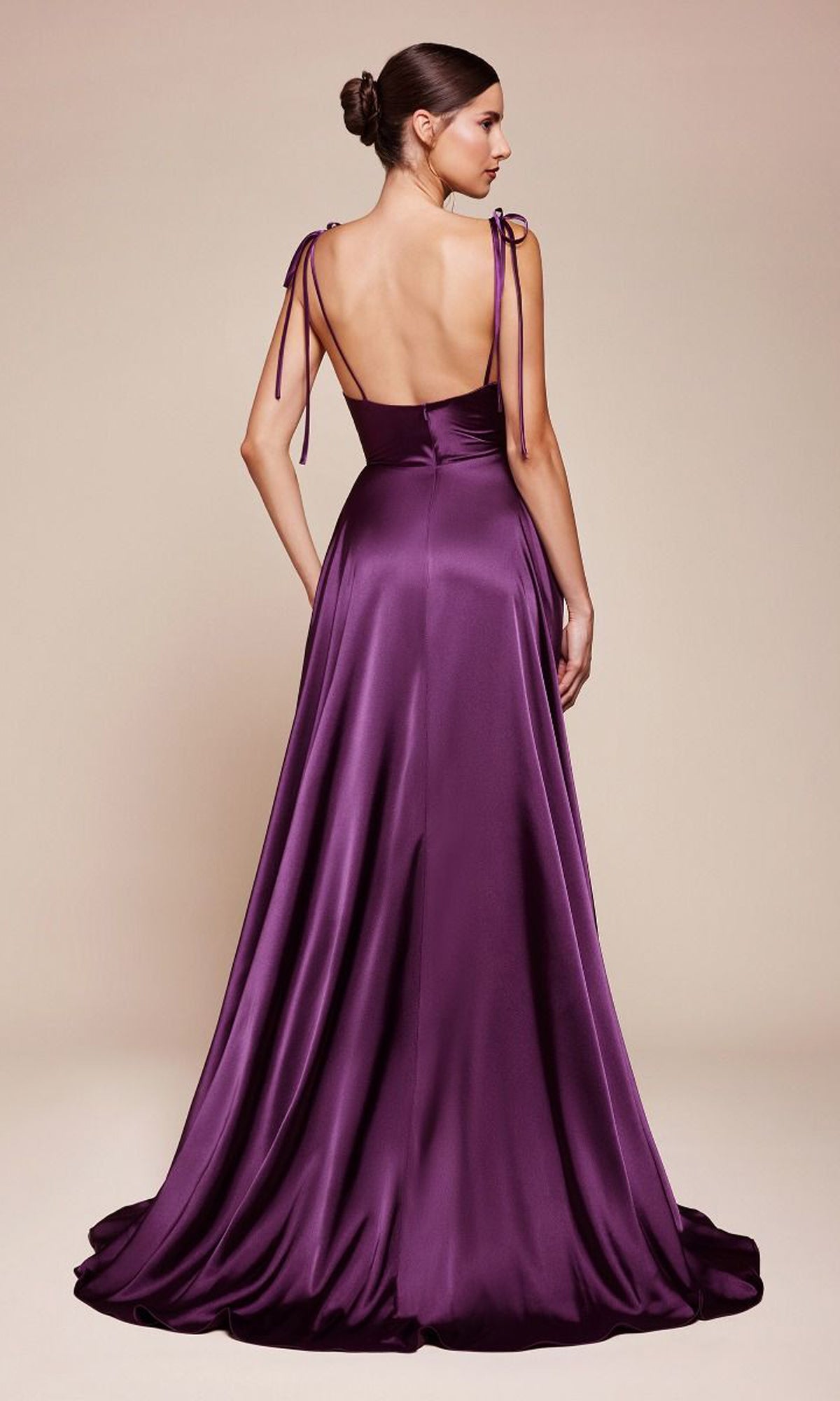 Bianca Cowl-Neck Satin Maxi Dress Red 2