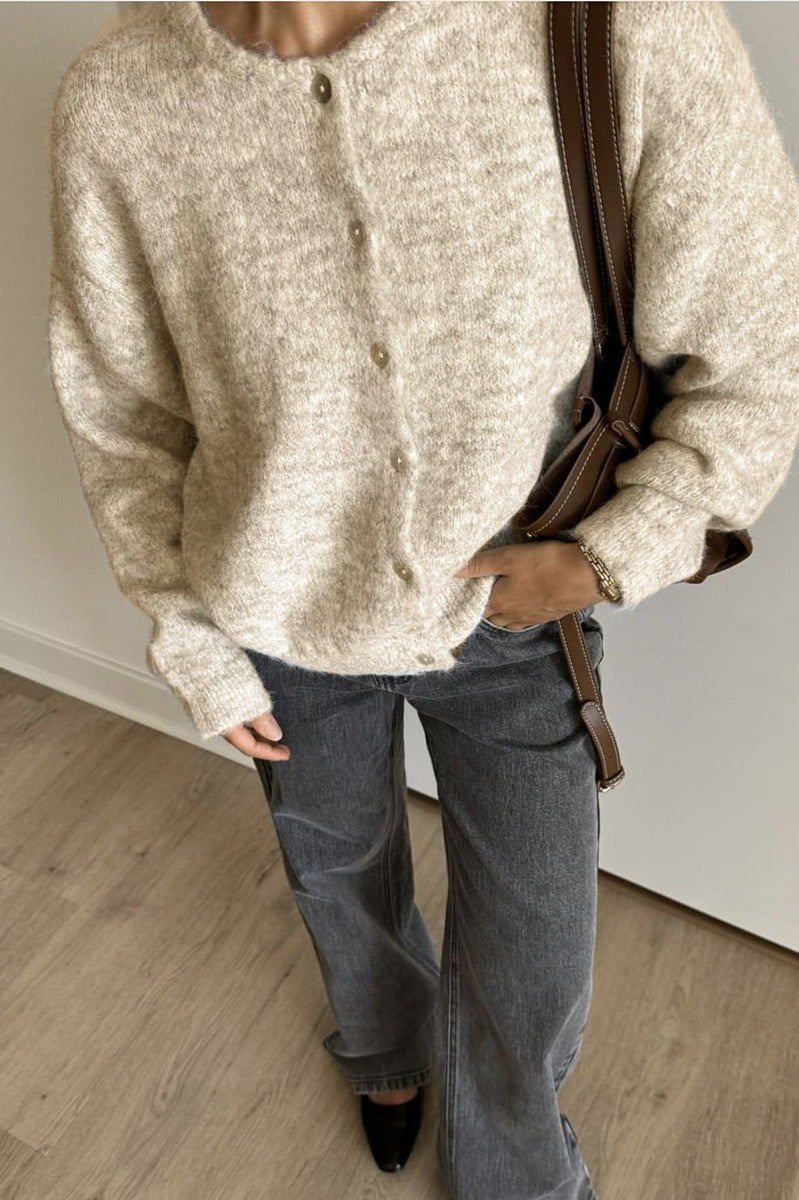 Margot Cardigan in Soft Gray Light Gray 9