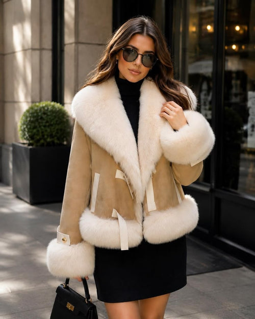 Margot Faux Fur Shearling Jacket Multi 1