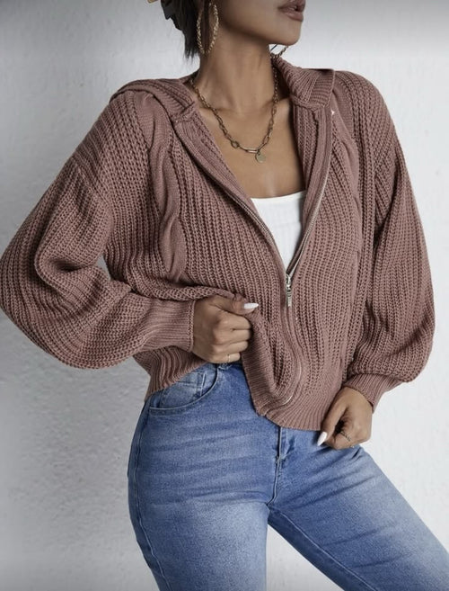 Margot Zip-Up Cardigan in Redwood Multi 1