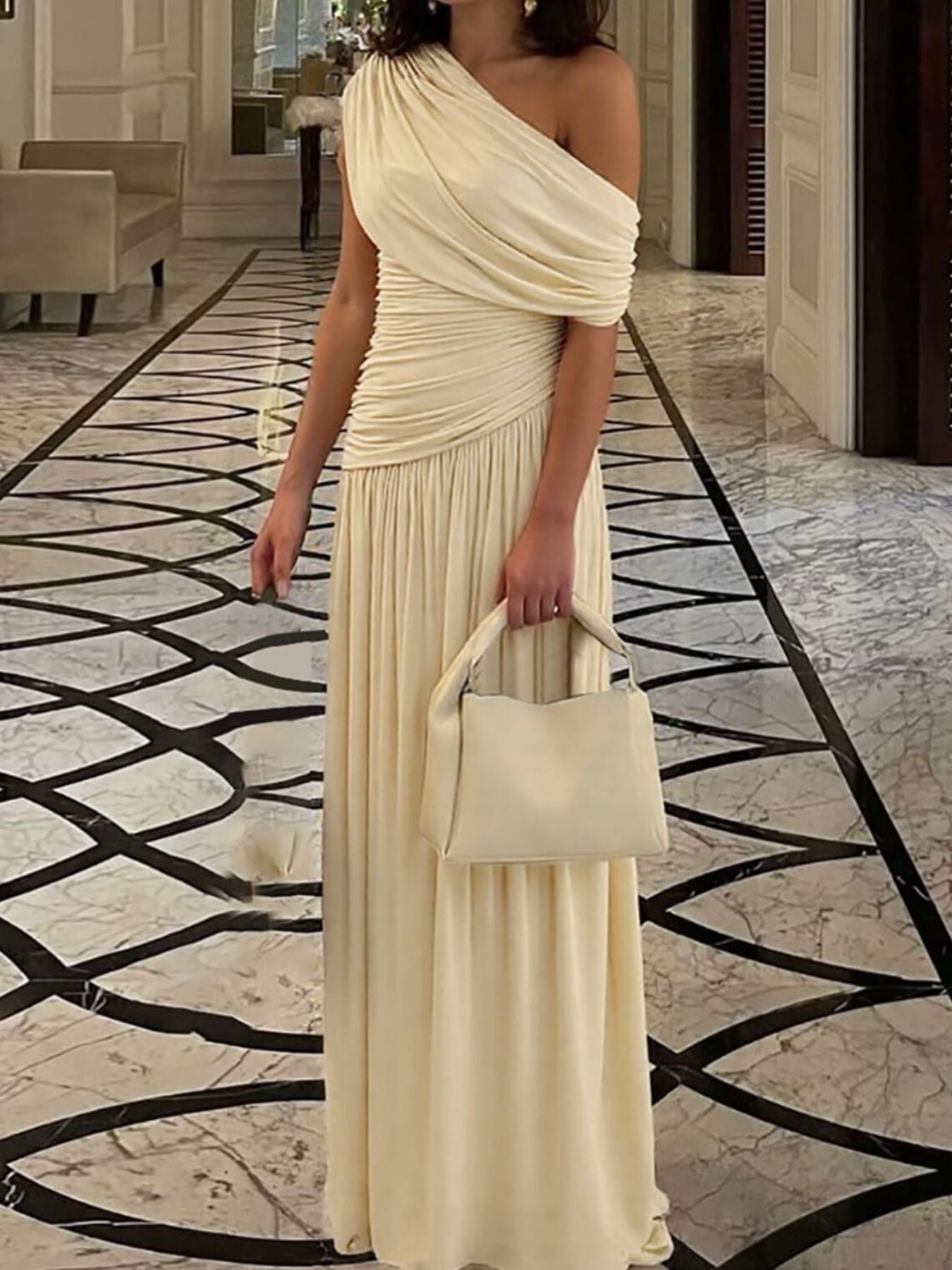Ophelia One-Shoulder Ruched Maxi Dress Shoulder Ruched Maxi Dress 1