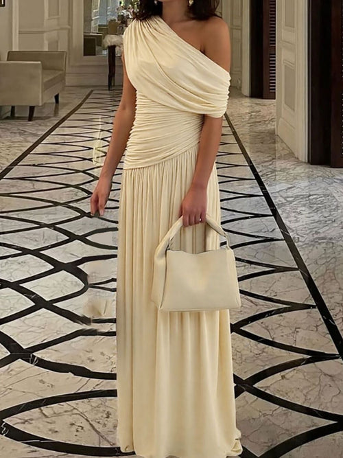 Ophelia One-Shoulder Ruched Maxi Dress Shoulder Ruched Maxi Dress 1