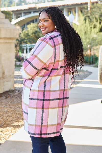 Margot Plaid Lapel Coat Violet 6