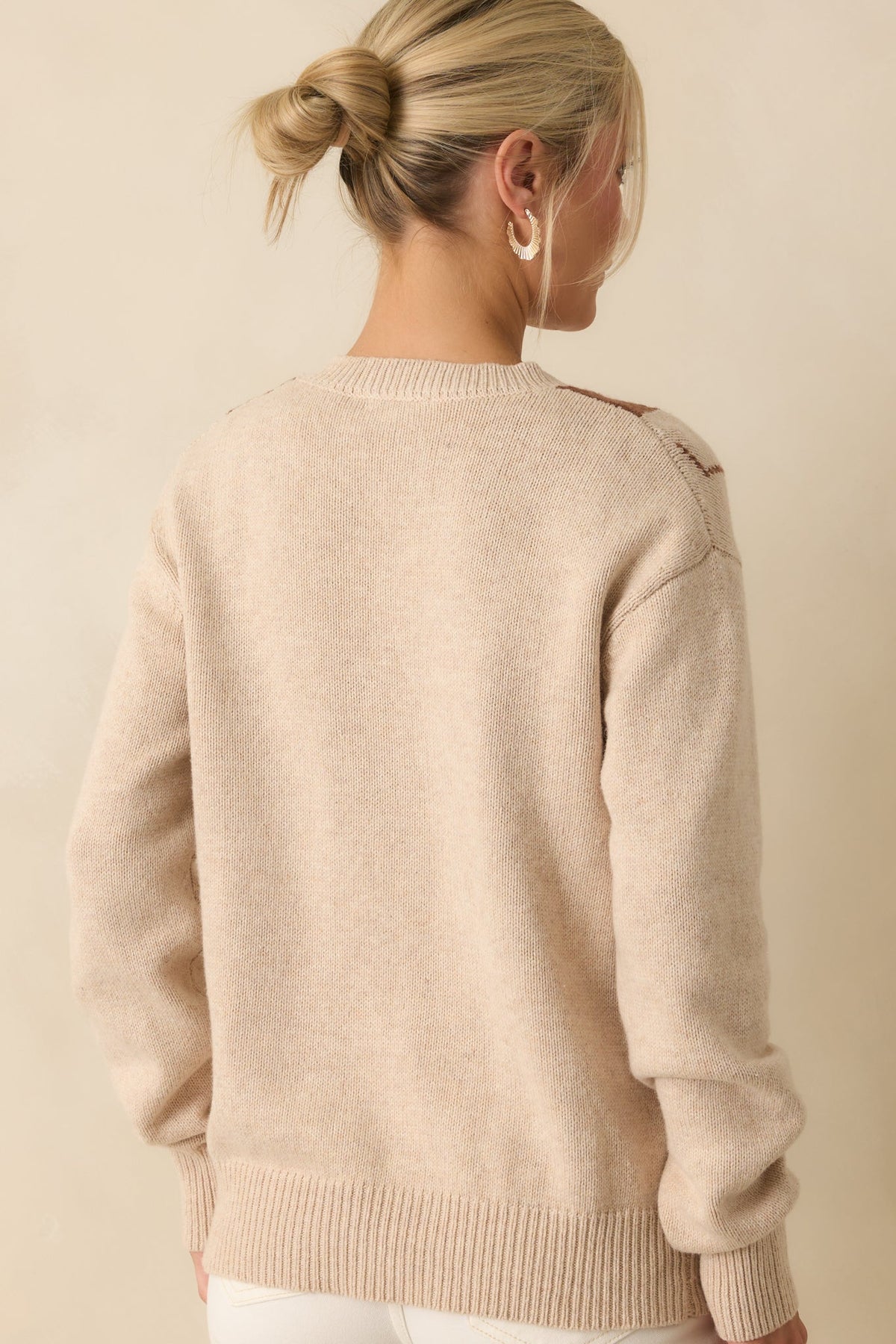 Margot V-Neck Knit Sweater Beige 7