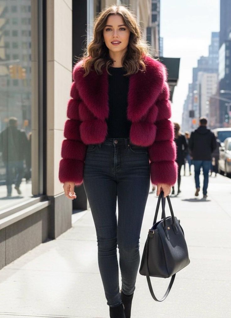 Margot Cropped Faux Fur Coat Multi 1