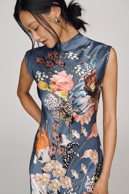 Maeve Satin Midi Dress Multicolor 1