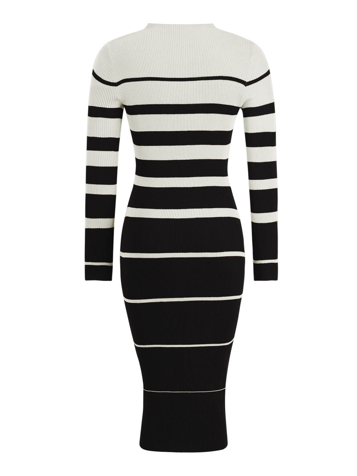 Margot Striped Midi Sweater Dress Black 6