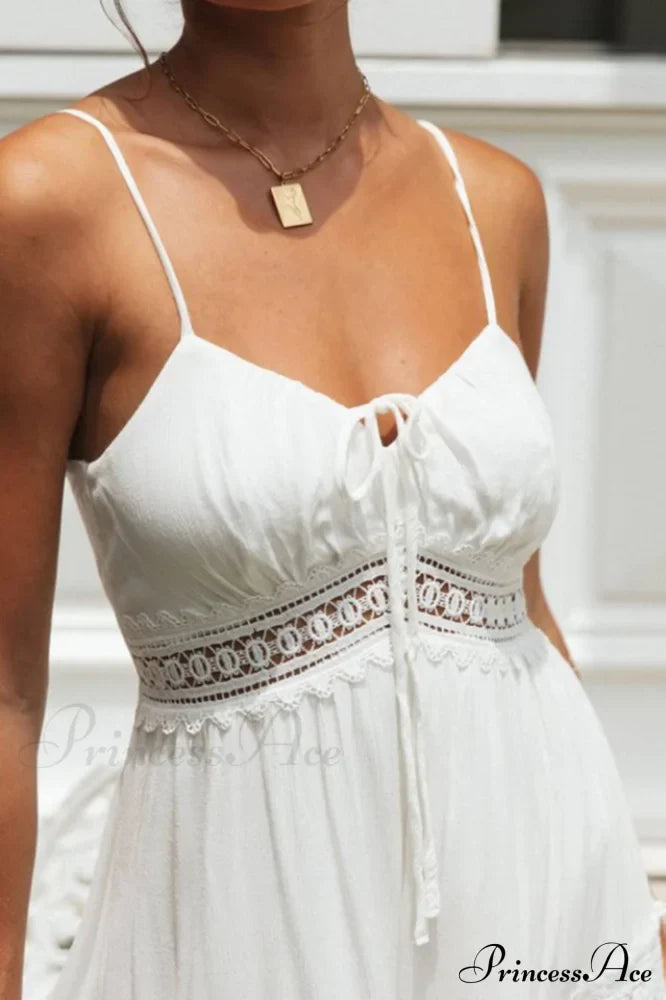 Isabelle Lace Panel Maxi Dress White 7