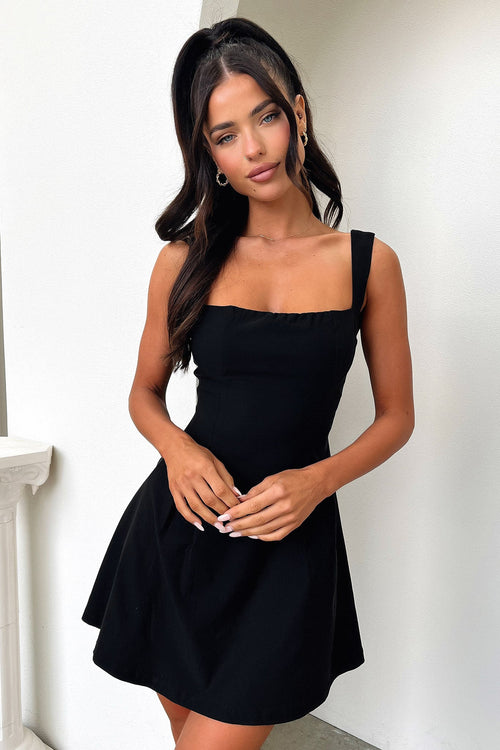Colette Satin Midi Dress in Black Black 1