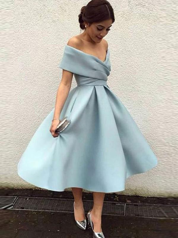 Isabelle Off-Shoulder Satin A-Line Dress Multi 2