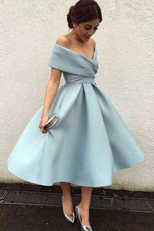 Isabelle Off-Shoulder Satin A-Line Dress Multi 1