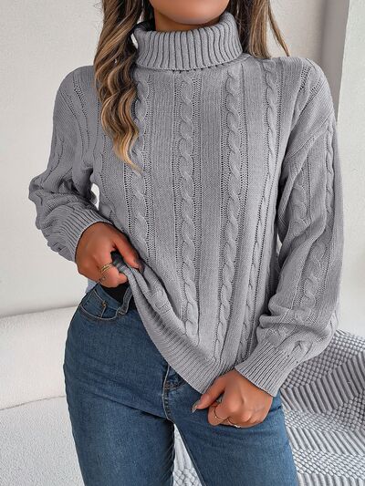 Margot Turtleneck Sweater in Dusty Pink Charcoal 5