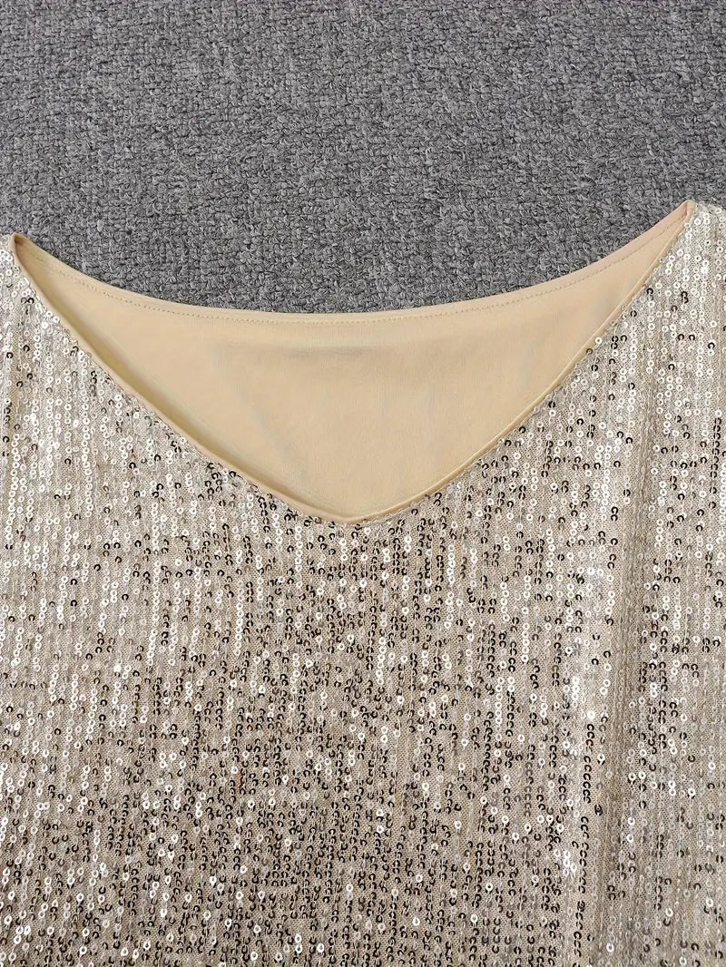 Valentina Sequin Off-Shoulder Midi Dress Silver 8