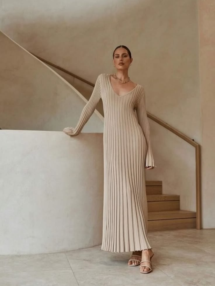 Reign Knit Midi Dress in Cream Cream 1