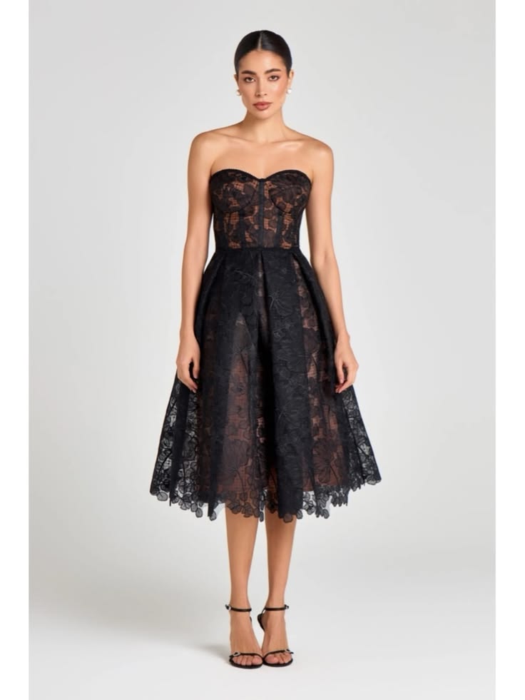 Olivia Black Lace Corset Dress Black 1