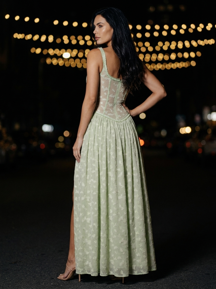 Grace Velvet Maxi Dress Green 9