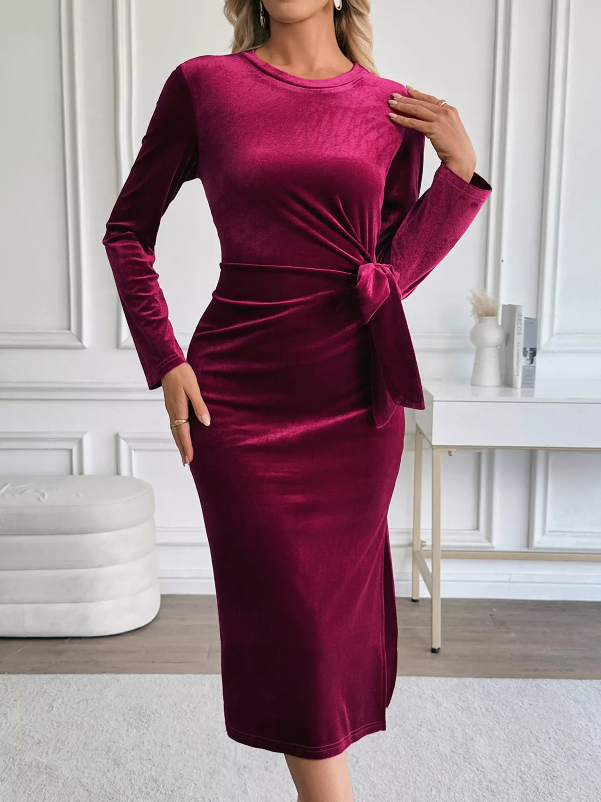 Margot Velvet Maxi Dress Burgundy 2