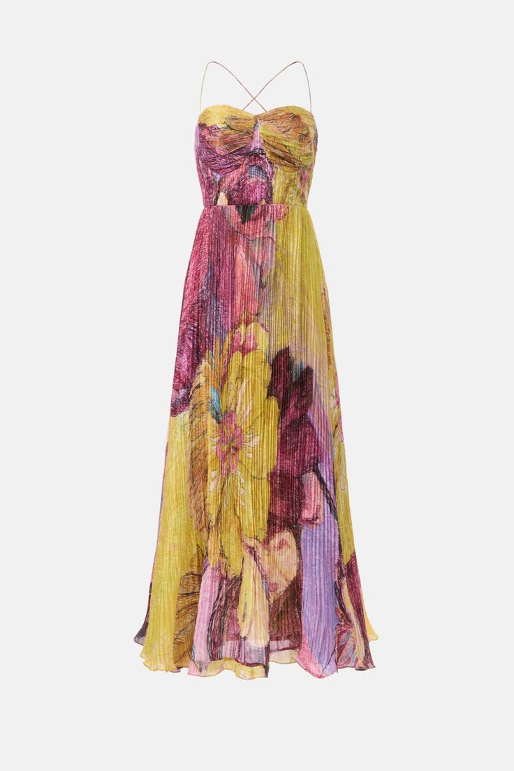 Kiara Satin Midi Dress Multi 1