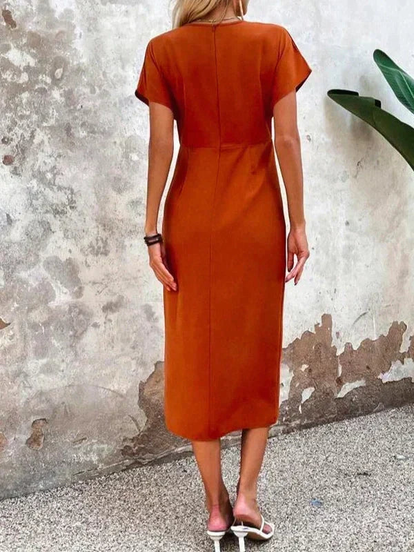 Eleanor V-Neck Midi Dress Ausschnitt 5