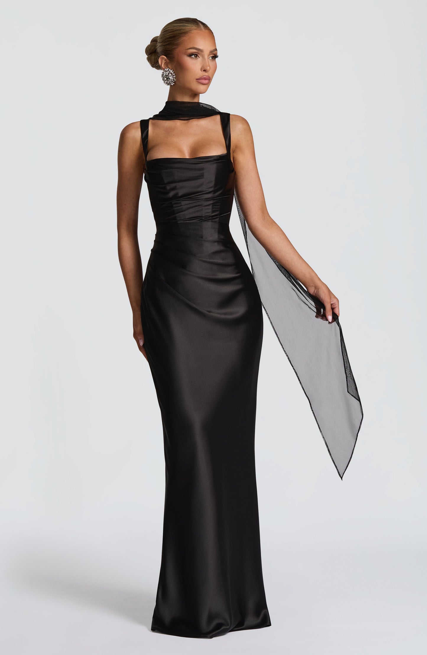 Calanthe Sparkle Maxi Dress Black 1