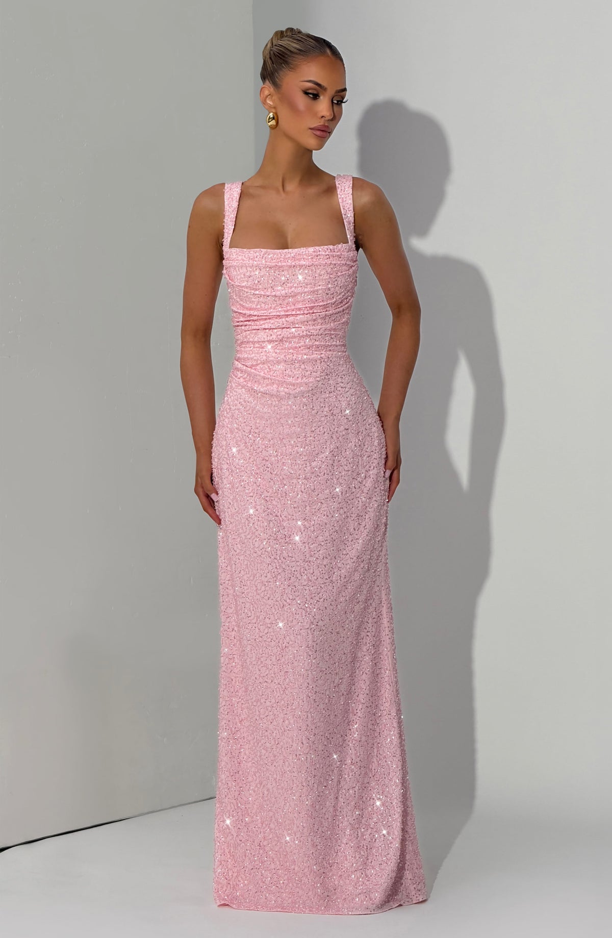 Calanthe Sparkle Maxi Dress Blush Sparkle 7