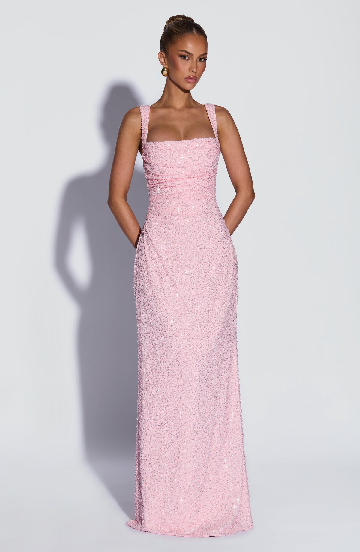 Calanthe Sparkle Maxi Dress Blush Sparkle 1