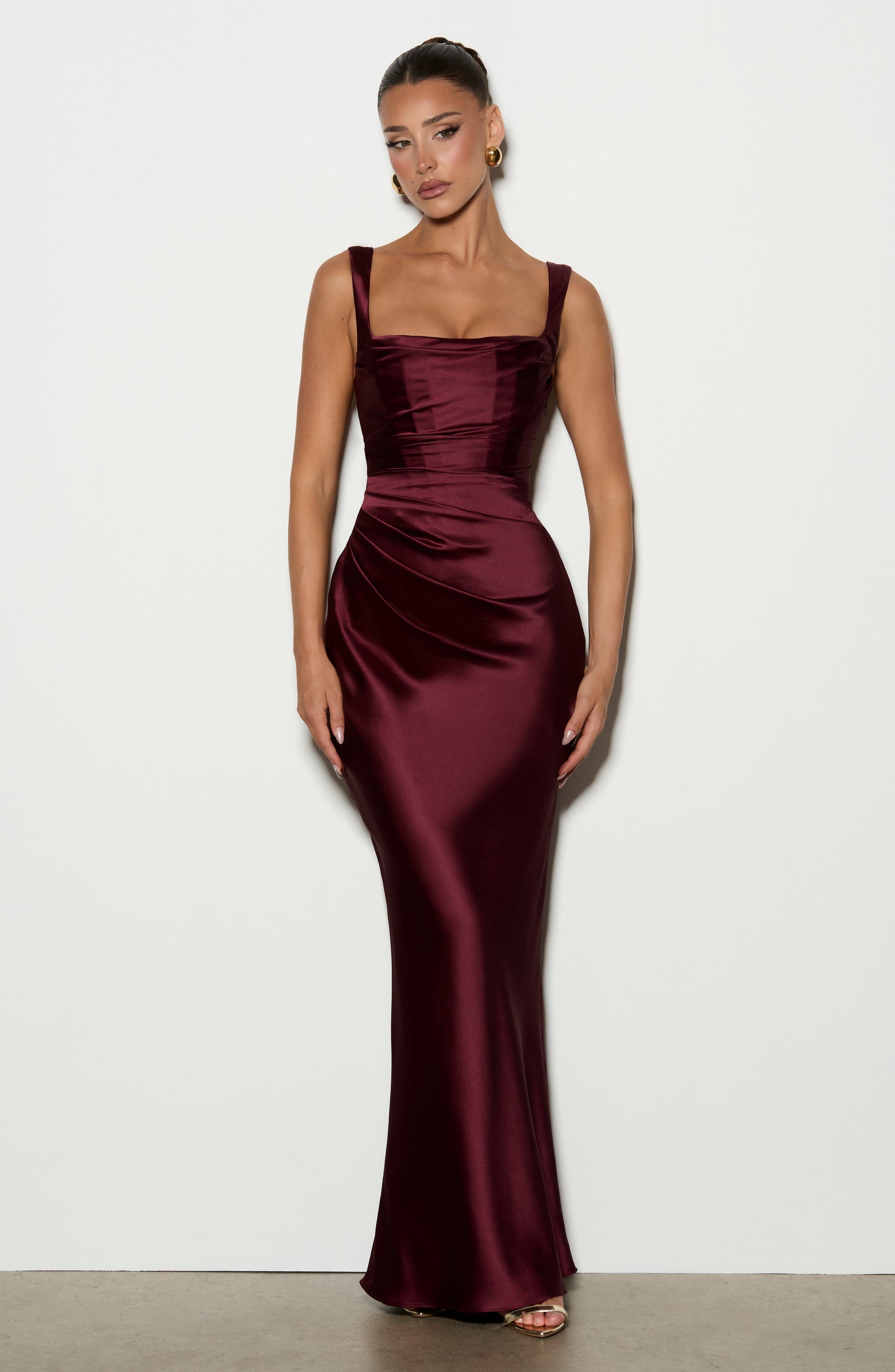 Calanthe Sparkle Maxi Dress Cherry Lacquer 1