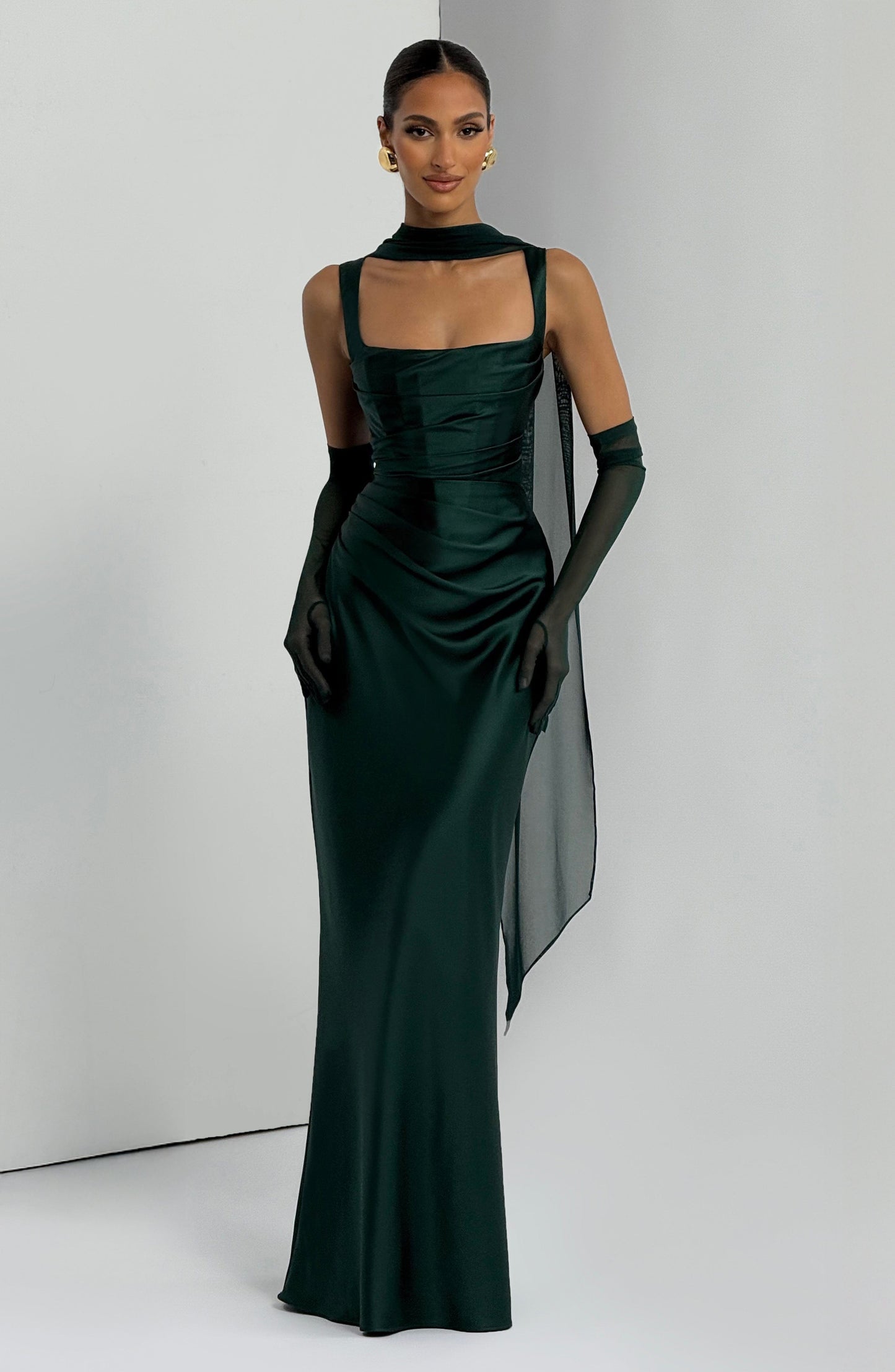 Calanthe Sparkle Maxi Dress Emerald 9