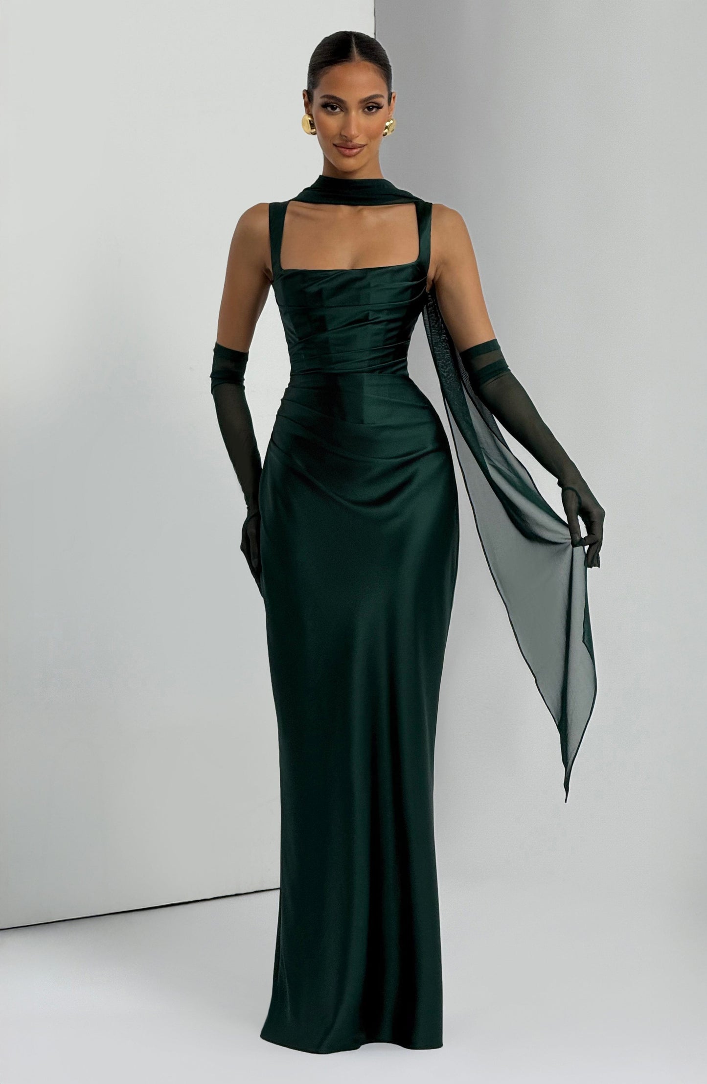 Calanthe Sparkle Maxi Dress Emerald 8