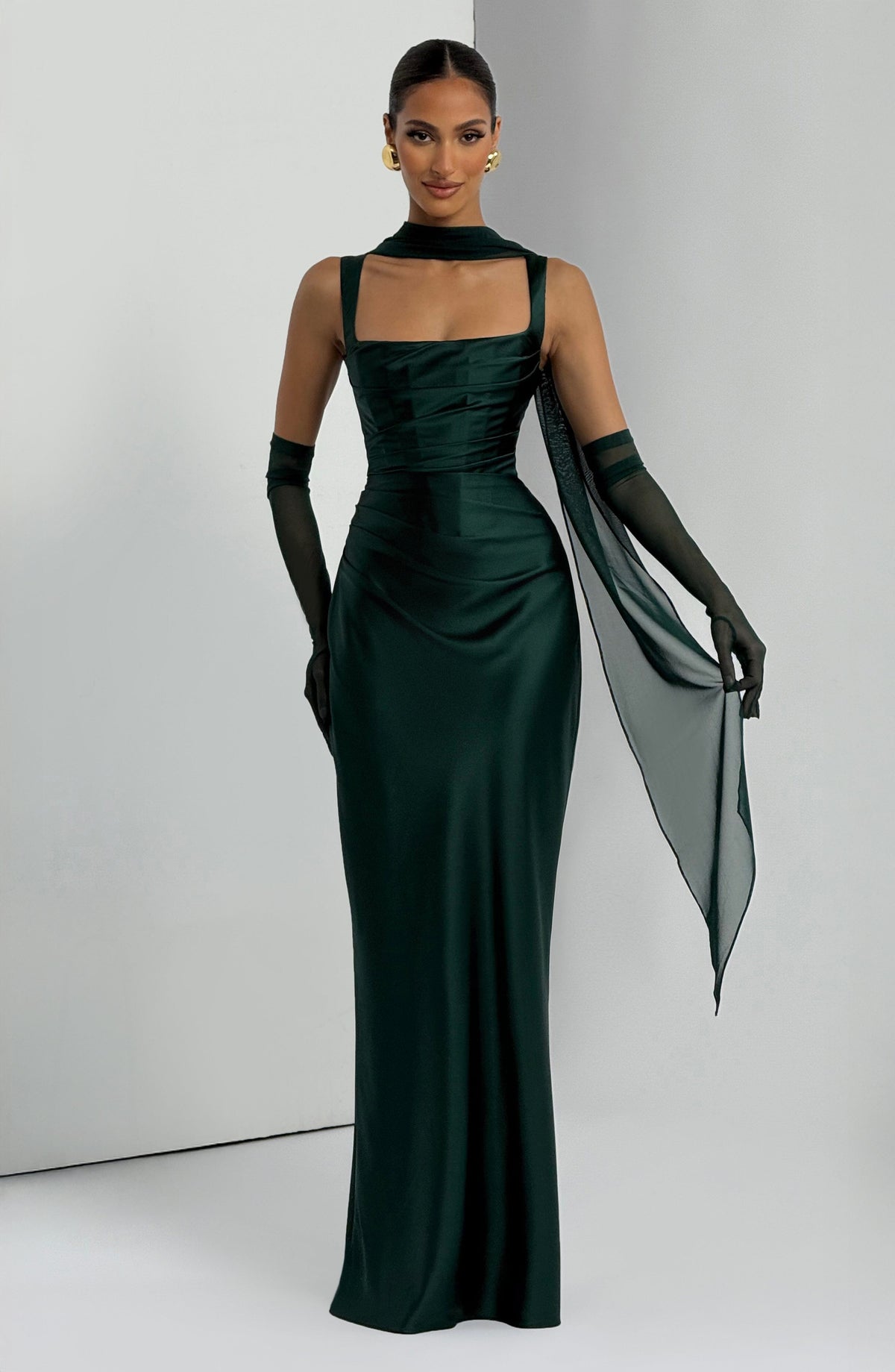 Calanthe Sparkle Maxi Dress Emerald 8