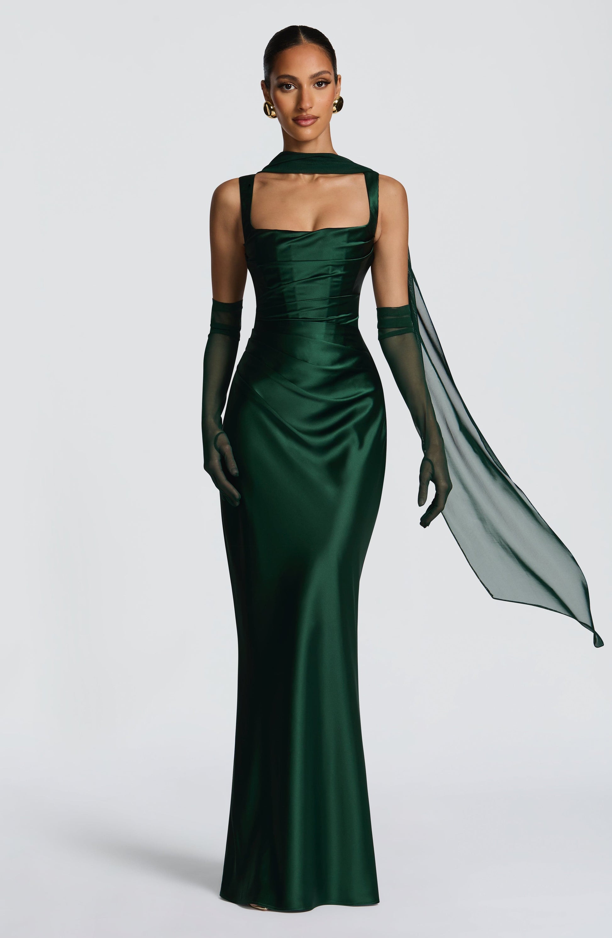 Calanthe Sparkle Maxi Dress Emerald 7