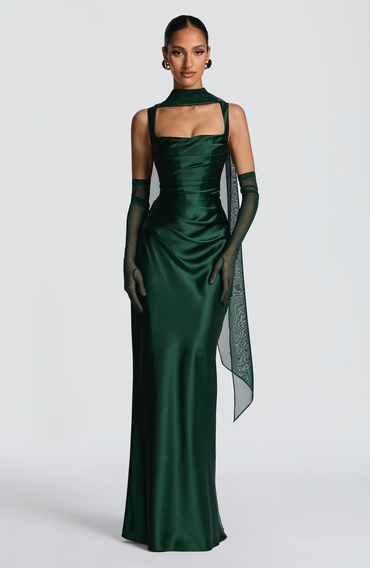 Calanthe Sparkle Maxi Dress Emerald 10