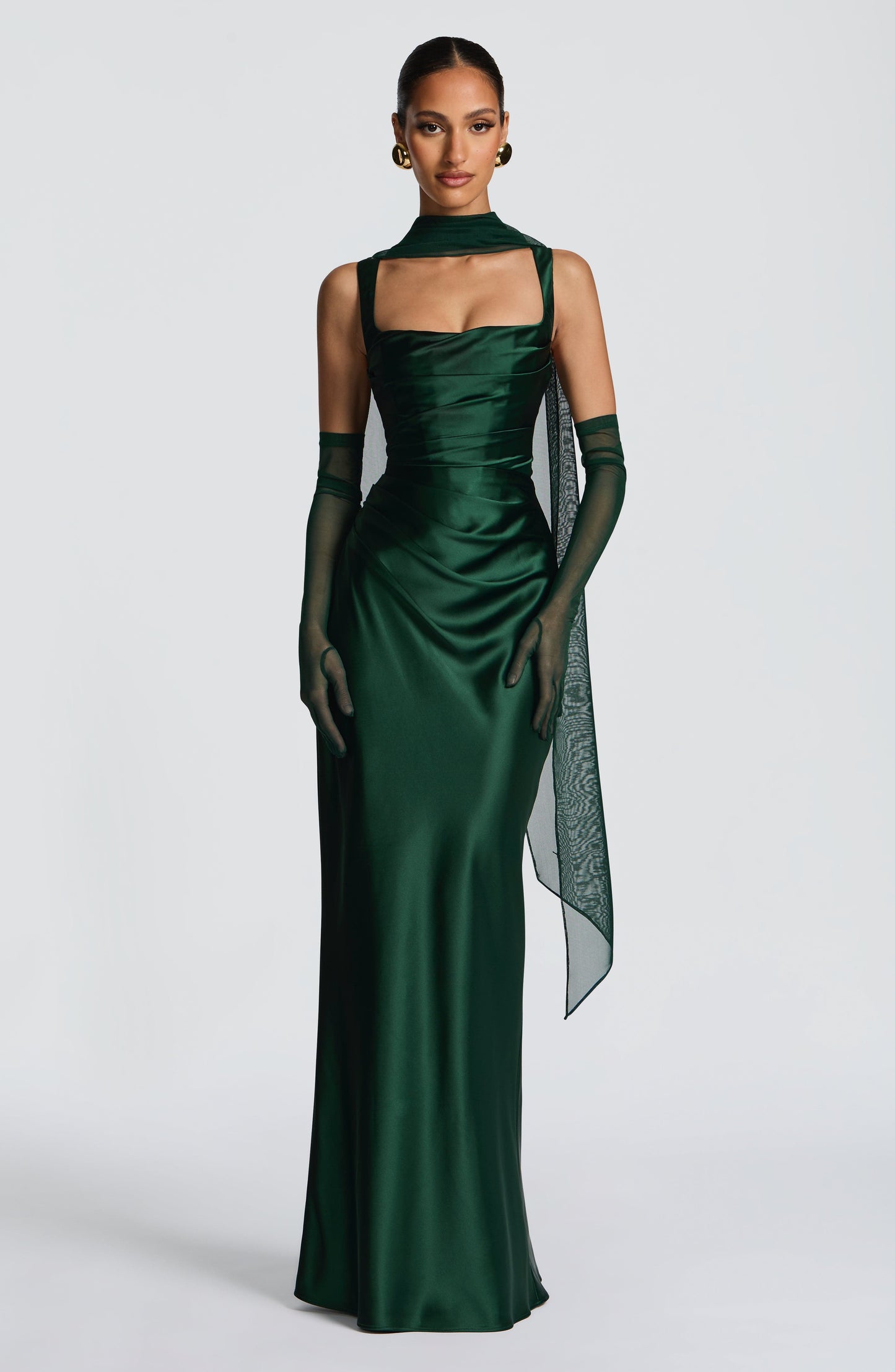 Calanthe Sparkle Maxi Dress Emerald 10