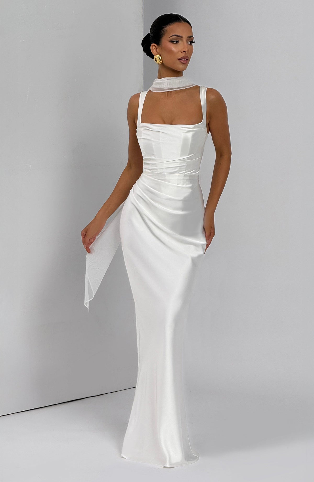 Calanthe Sparkle Maxi Dress Ivory 7